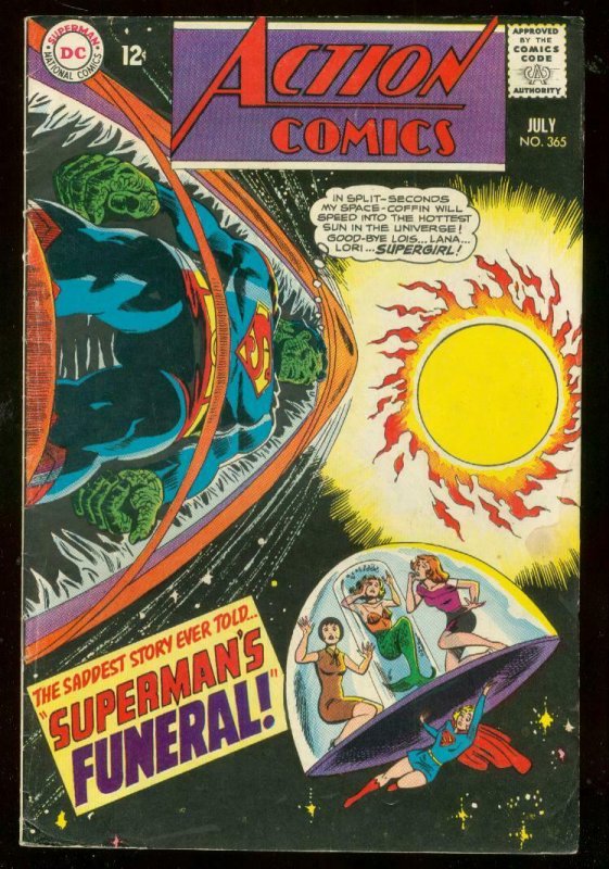 ACTION COMICS #365 1968- SUPERMAN-DC COMICS FN