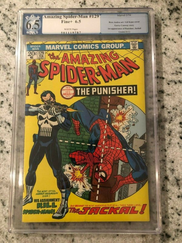 Amazing Spider-Man # 129 FN+ PGX 6.5 GRADED Marvel COMIC Book 1st PUNISHER TJ1