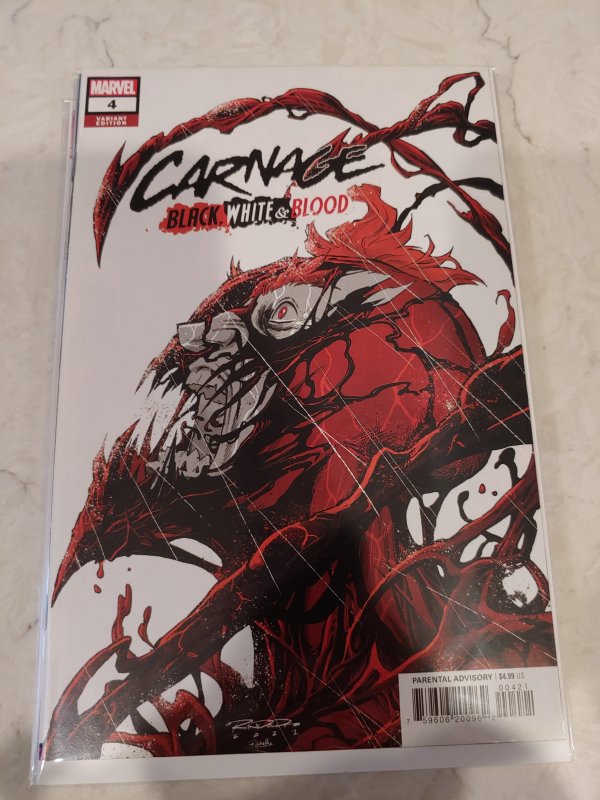 CARNAGE: BLACK WHITE AND BLOOD #4 (MARVEL, 2021) RANDOLPH VARIANT NM