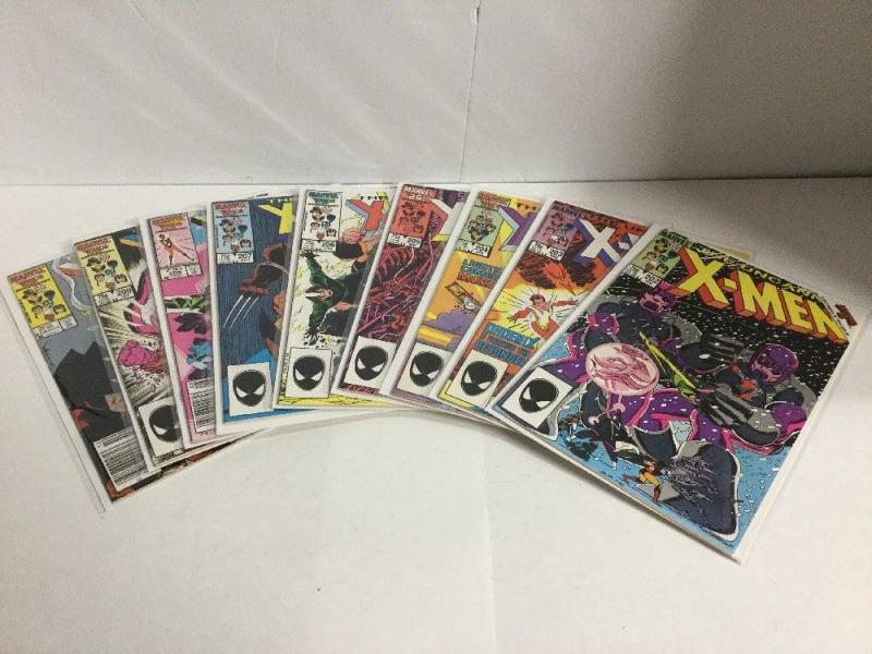 Uncanny X-Men 202-210 Lot Set Run Vf-Nm Very Fine-Near Mint Marvel Comics