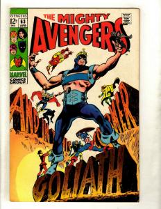 Avengers # 63 VG/FN Marvel Comic Book Hulk Thor Iron Man Captain America GK2