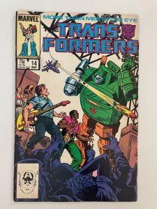 The Transformers # 14 VF/NM Marvel Comic Book Optimus Prime Megatron Bee 6 J248