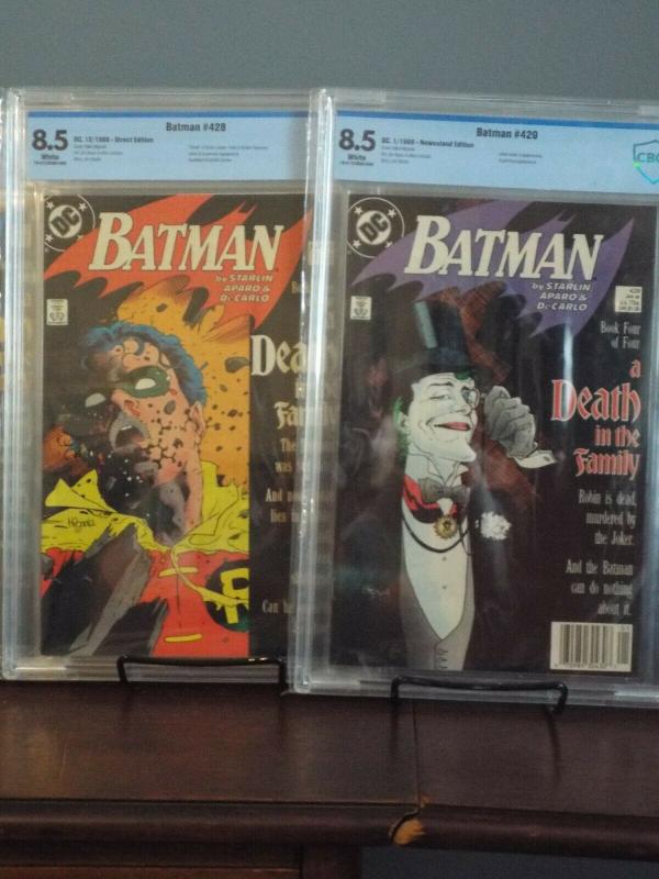 Batman #426, #427, #428, #429 CBCS 6.0 - 8.5 Not CGC, A Death In The Family