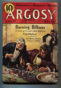 Argosy Weekly--May 27 1933--Roulette cover--Erle Stanley Gardner--Rare Pulp M...