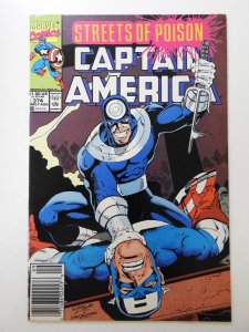 Captain America #374 Newsstand Edition (1990) Sharp VF Condition!