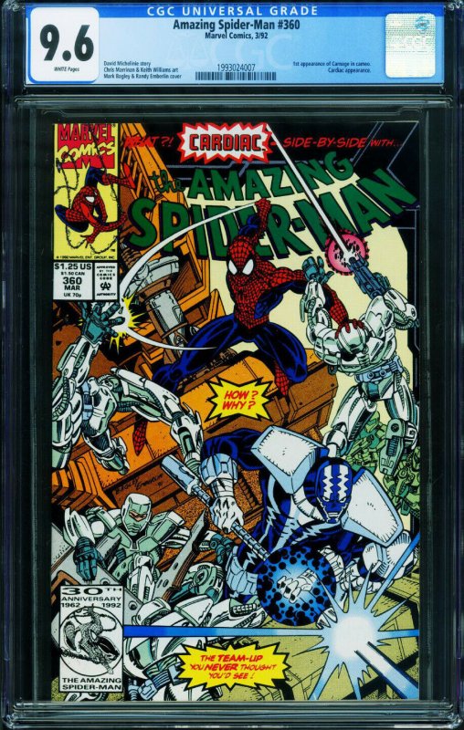 AMAZING SPIDER-MAN #360 CGC 9.6 First Carnage MARVEL 1993024007