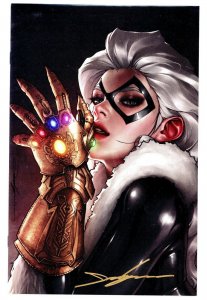 GIANT-SIZE BLACK CAT INFINITY SCORE #1 JEEHYUNG LEE VIRGIN VARIANT SIGNED W/COA.