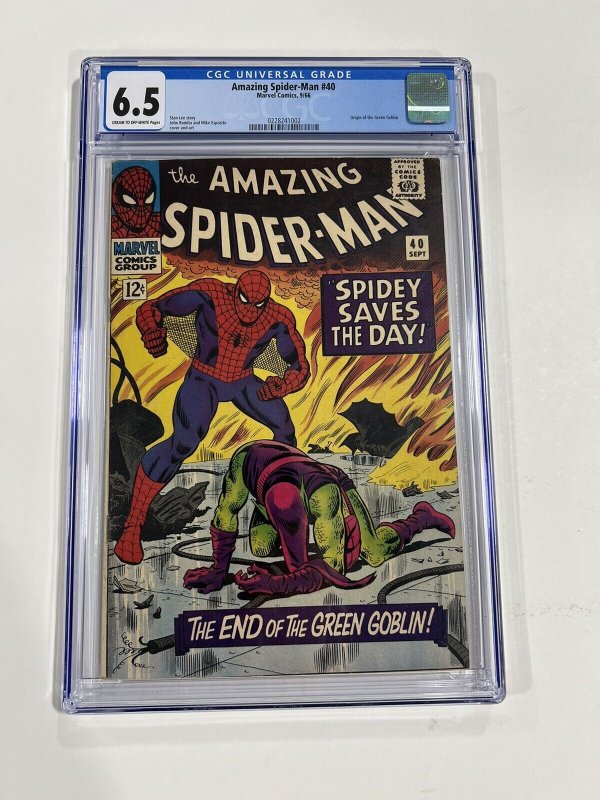 Amazing Spider-man 40 Cgc 6.5 Cr/ow Pages 1966 Marvel