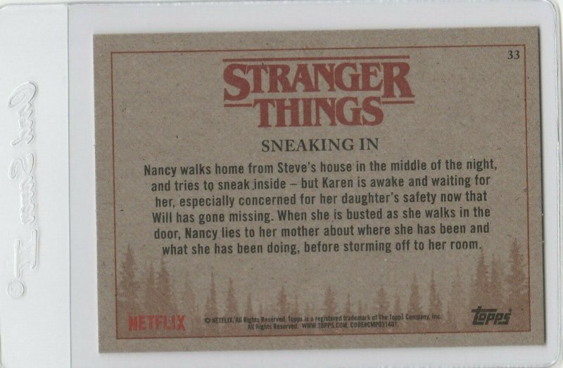 Stranger Things Sneaking In 33 Topps Netflix 2018 Season One trading card