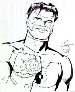 Green Lantern: Kyle Rayner - 2007 Signed art by Chris Marrinan