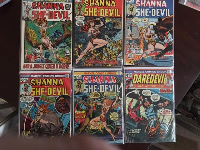 SHANNA THE SHE-DEVIL - #1 & 2 (SIGNED STERANKO), 3-5, DAREDEVIL #111 VF HI GRADE