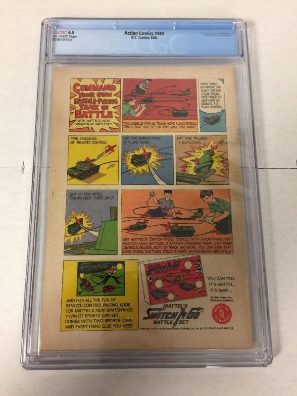 Action Comics 340 Cgc 6.5 Ow Pages 1st Parasite 