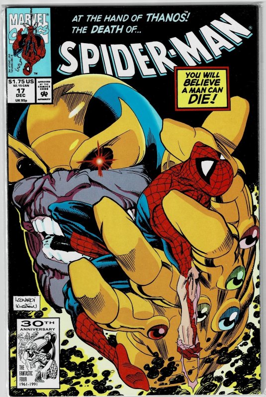 Spider-Man #17 (1991); In this issue Spider-Man dies! That's no joke.