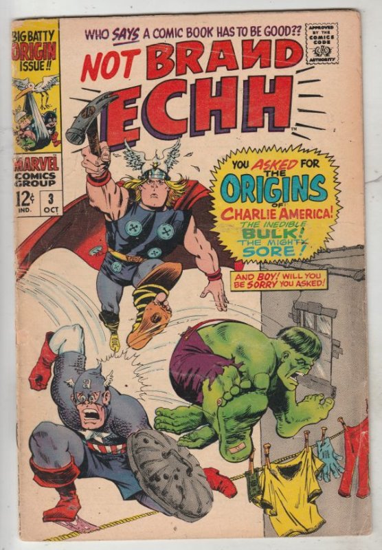 Not Brand Echh #3 (Oct-67) VG/FN Mid-Grade Thor, Hulk, Captain America