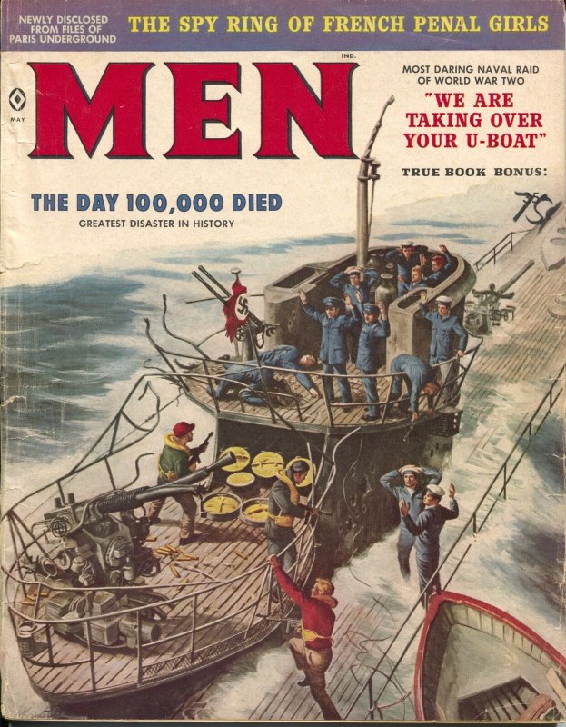 Men 5/1959-Atlas-Nazi U-boat cover-Kunstler-Gross-Pollen-cheesecake-VF- 