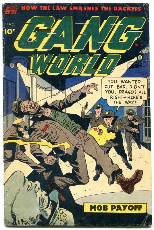 Gang World Comics #6 1953- Golden Age Crime Rare- Prison break VG 