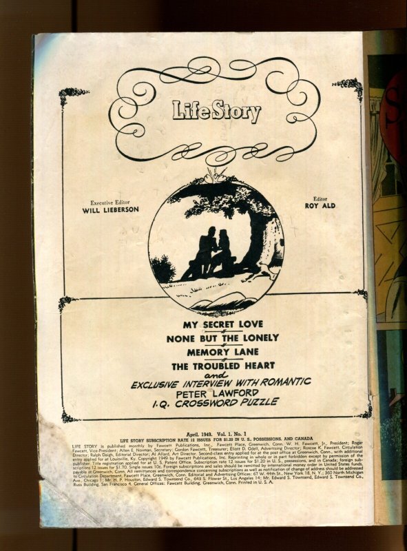 Life Story #1 - Marc Swayze / Golden Age / WE COMBINE SHIPPING (2.5) 1949