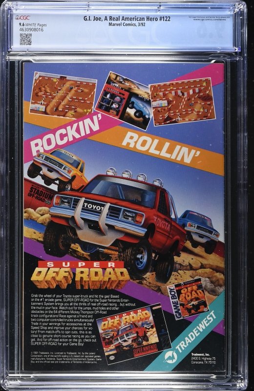 G.I. Joe, A Real American Hero #122 (3/92) Graded CGC 9.6