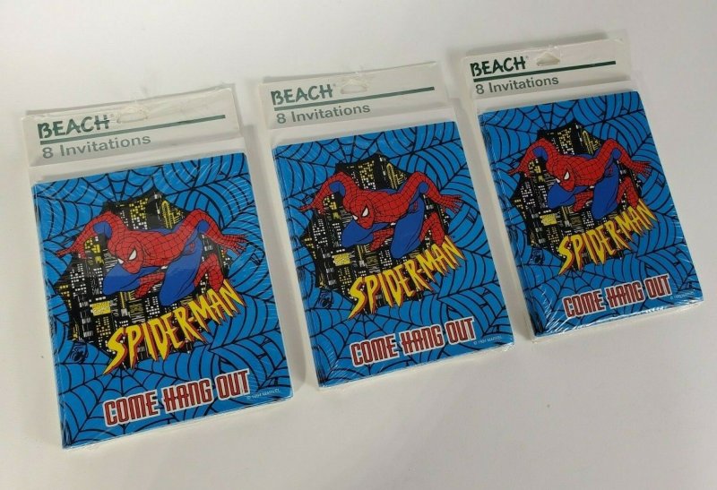 Spider-Man Birthday Party Invitations 24 ct. 1994 Marvel comics Collectable NM