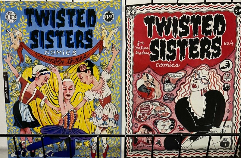 TWISTED SISTERS COMICS #3,4 (KS 1994- 1995) VF-NM Gloeckner,Darcy, Doucet