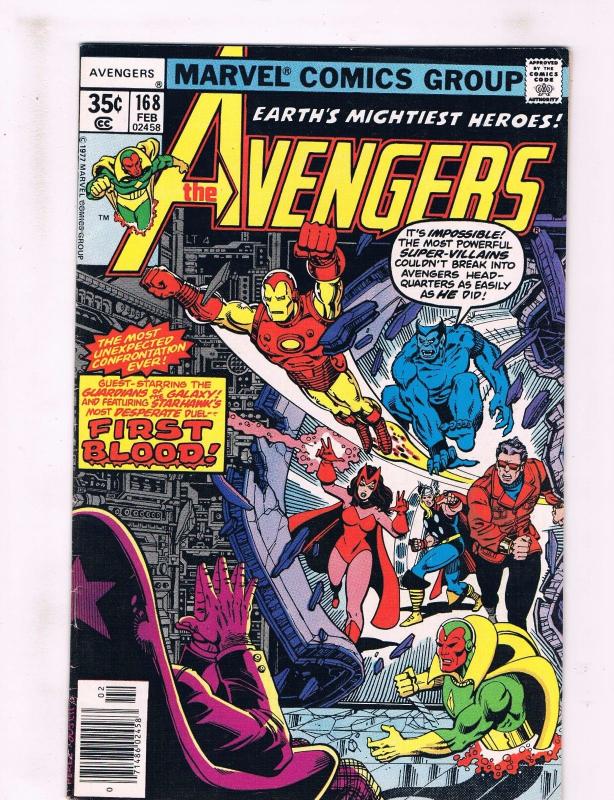 Avengers # 168 VF Marvel Comic Book Captain America Iron Man Hulk Thor AD2