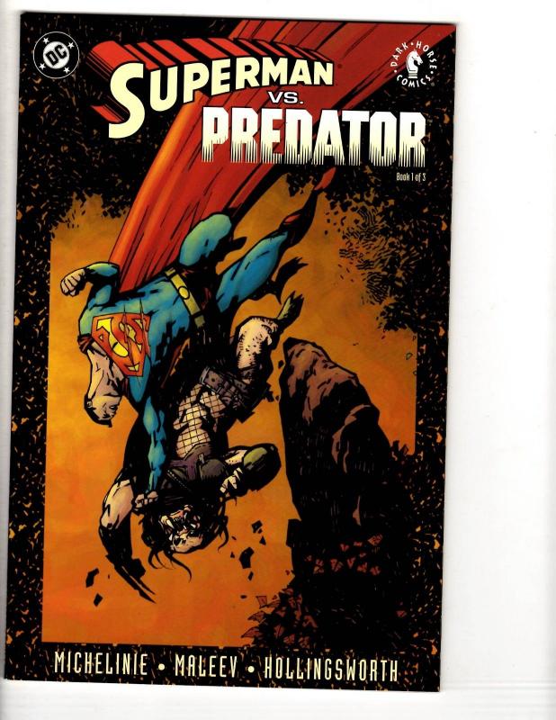 Lot Of 4 DC Comic Books Superman Vs. Terminator 1 + Vs. Predator # 1 2 3 CR22