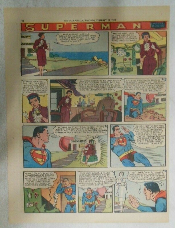 Superman Sunday Page #1009 by Wayne Boring from 3/1/1959 Tabloid Page Size