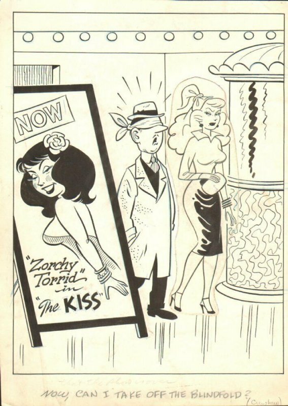 Great Movie Star and babe gag 1957 Humorama art by George Crenshaw