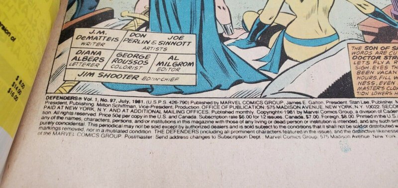 DEFENDERS #97   1981    MARVEL    NEWSSTAND    VF/NM