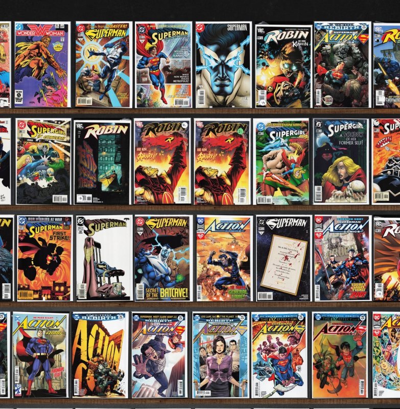 Huge Lot 140+ Comics with Superman, Supergirl, Robin, Action Comics & More!