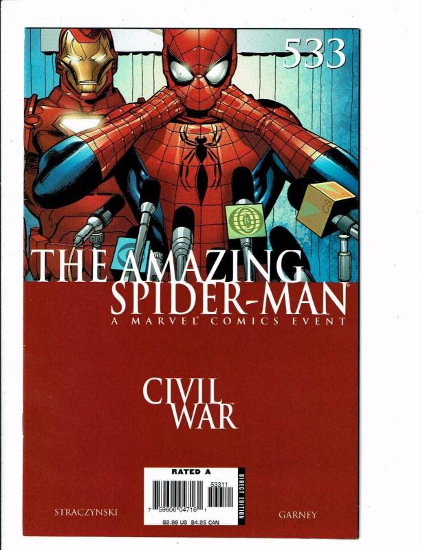 Amazing Spider-Man # 533 NM- Marvel Comic Book Civil War Tie In Iron Man J123