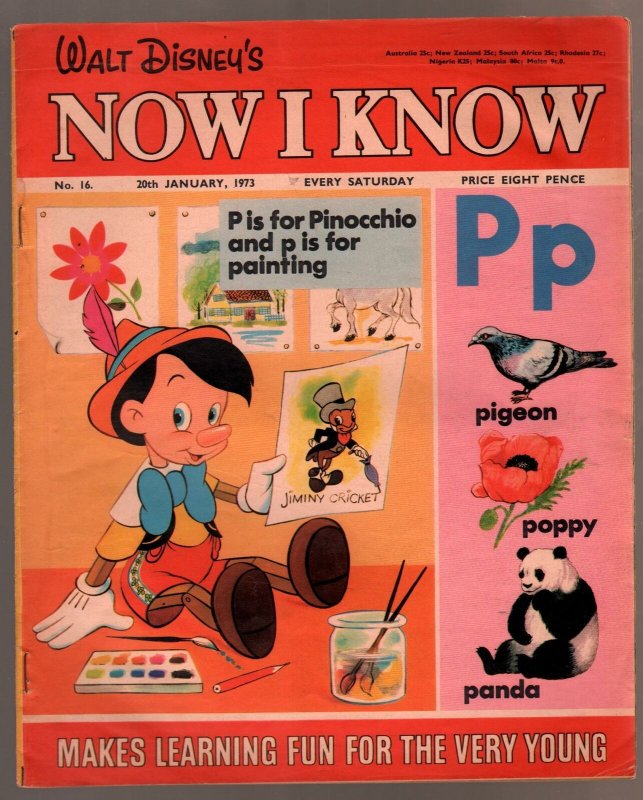Walt Disney's Now I Know #16 1973-U.K.-Pinocchio-G