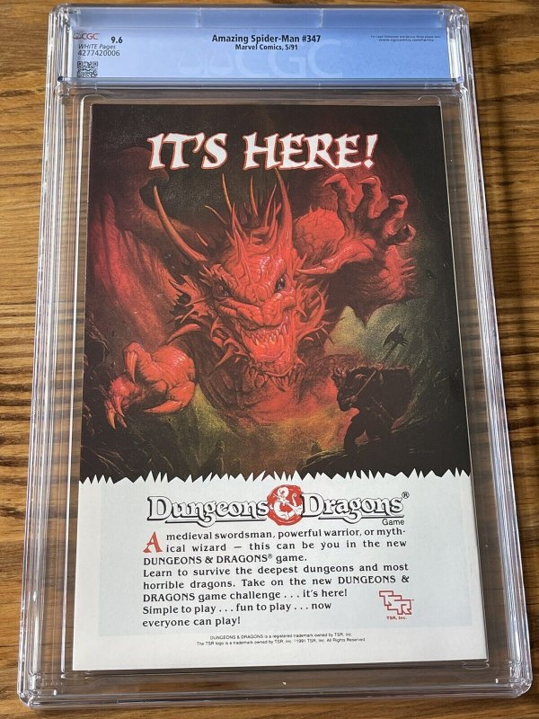 Amazing Spider-Man #347 CGC 9.6 WP Erik Larson Venom App