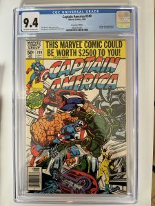 Captain America #249 CGC 9.4 Newsstand  Dragon Man appearance! (1980)