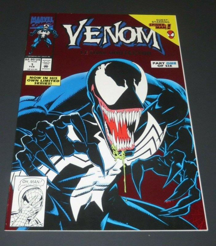 Venom Lethal Protector #1 VF- 1st Print Red Foil Cover Marvel Comic Book 1992