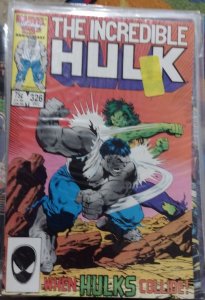 Incredible Hulk  # 326 1986 Marvel DISNEY rick jones hulk vs gray hulk