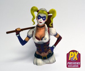 BATMAN ARKHAM ASYLUM HARLEY QUINN PX PREVIEWS EXCLUSIVE VINYL BUST BANK