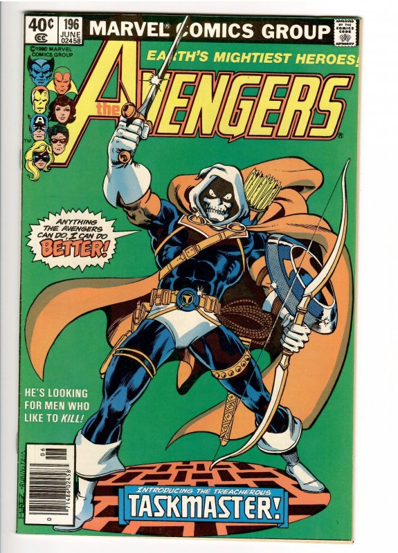 AVENGERS 196 9.2-9.4 NM 1st FULL TASKMASTER