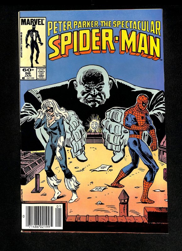 Spectacular Spider-Man #98 Newsstand Variant Black Cat Kingpin 1st Spot!