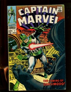 CAPTAIN MARVEL #7 (5.0) DIE TOWN DIE! 1968~