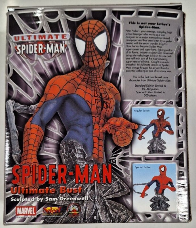 ULTIMATE SPIDER-MAN BUST LIMITED EDITION (2002) MARVEL/DIAMOND SELECT with CoA