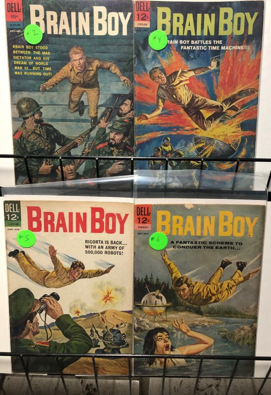 BRAIN BOY Dell 4 diff 2, 4-6  (1962-1963) classic cold war era silver age