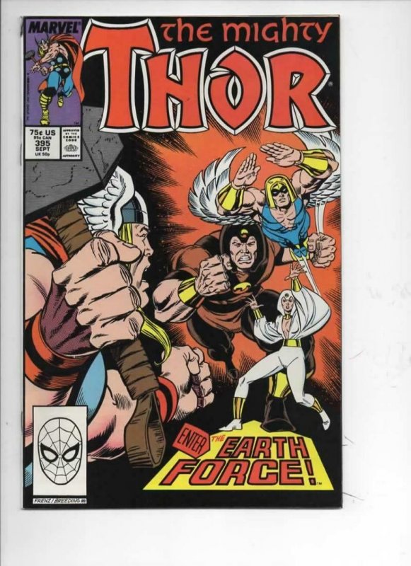 THOR #395 VF/NM God of Thunder Earth Force 1966 1988, more Thor in store, Marvel