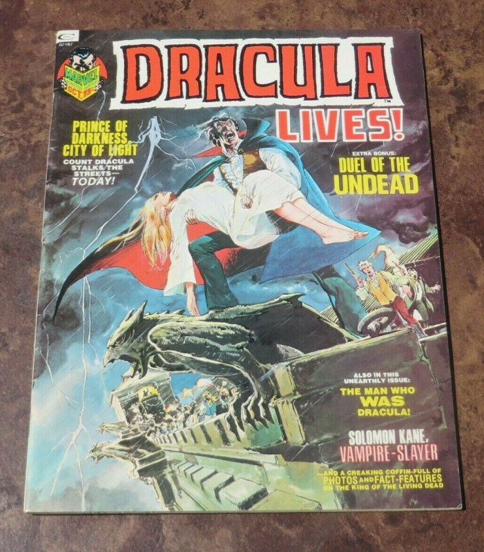 Dracula lives #3 VF- 1973 Horror Magazine Duel of the Undead Darkness Prince