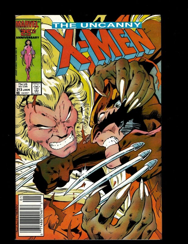 Uncanny X-Men # 213 NM- Marvel Comic Book Wolverine Sabretooth Storm Rogue GB4