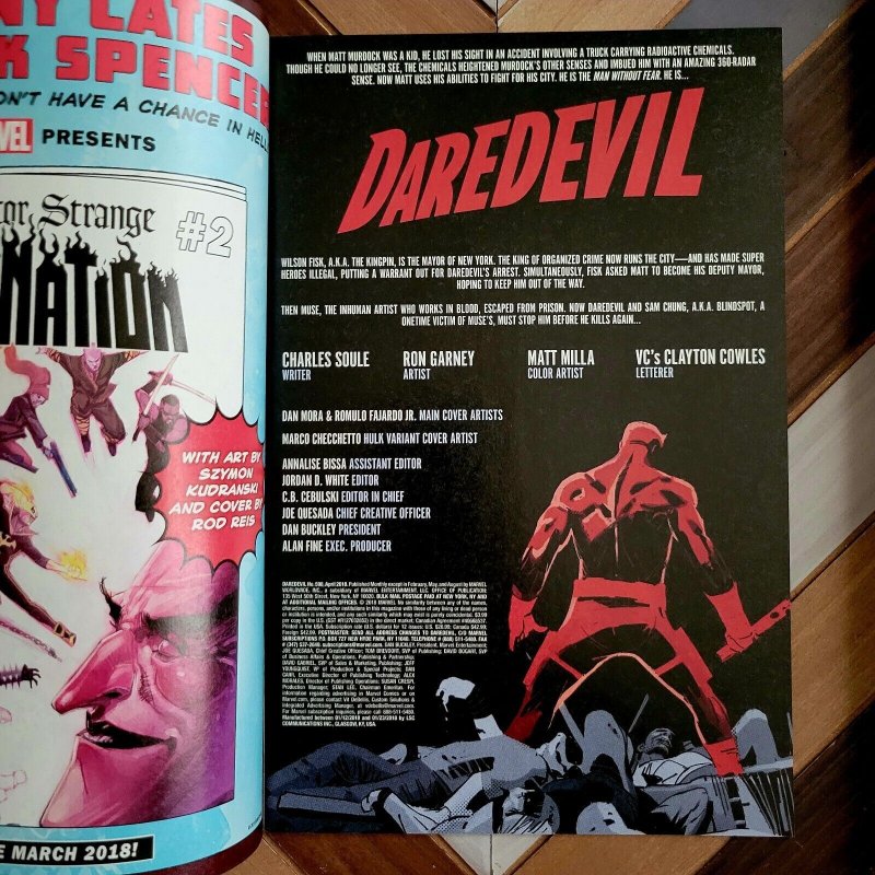DAREDEVIL #598 NM (Marvel 2018) Checchetto HULK vs RED-HULK battle cover variant