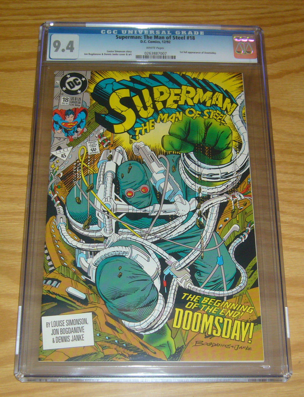 SUPERMAN THE MAN OF STEEL #18 FIRST DOOMSDAY CGC 9.6 BATMAN VS SUPERMAN 