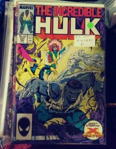 Incredible Hulk  # 337 nov 1987 MARVEL  GRAY HULK + x factor banner todd mcfarla