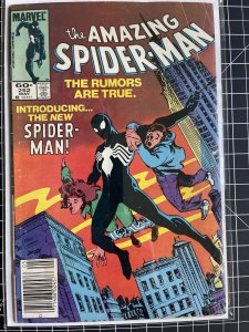 ? AMAZING SPIDER-MAN #252 NEWSSTAND 1st Black Symbiote Suit Venom Marvel 