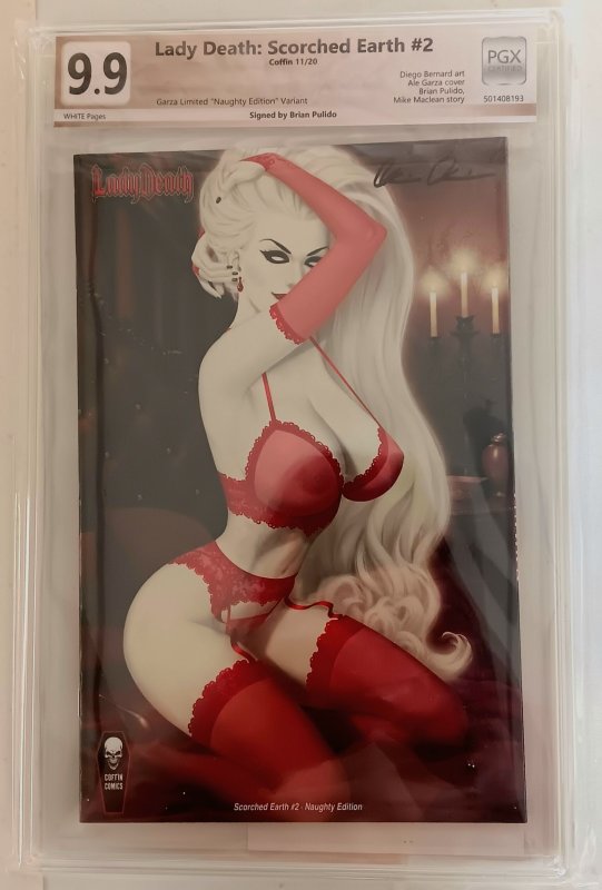 Lady Death: Chaos Rules Cover I (2016) GRADED 9.9!!! Ale Garza Signed w/COA